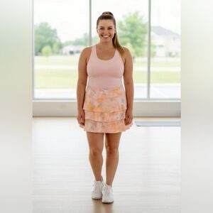 $30 ID Ideology Women Plus Size Dreamy Bubble-Printed Tiered Flounce Skorts